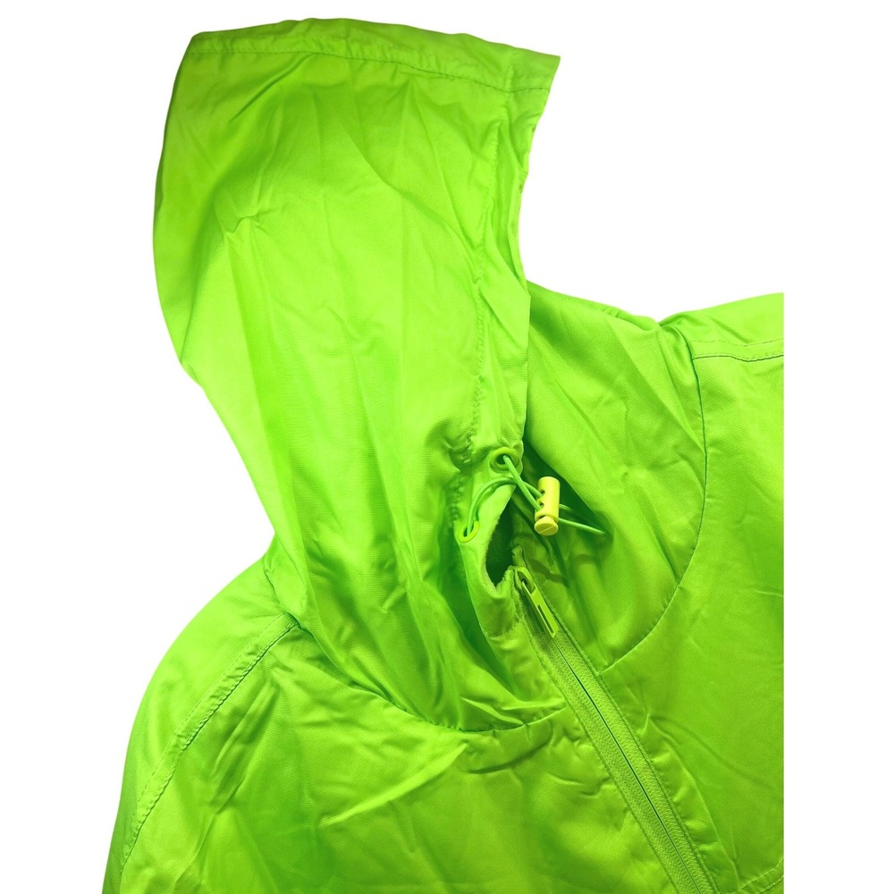 Puma Mens XL Fleece Lined Hooded Windbreaker Jacket Neon Green Full Zip New